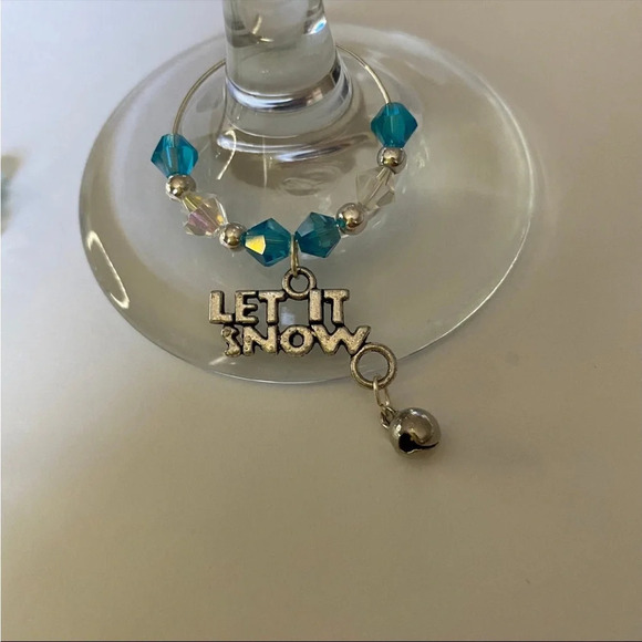 Let It Snow Wine Glass Charms Set of 2 - Picture 3 of 4
